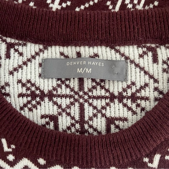 NWOT Denver Hayes Ski Knit Pullover Sweater Grandpa Burgundy Mens Size Medium - Picture 7 of 8